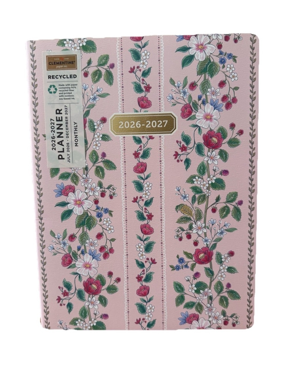 Clementine Paper inc. 17-month Large Size Planner 11x9” Pink Floral 2026-2027